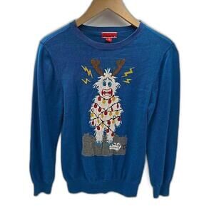 Tipsy Elves Bumble Mens L Ugly Christmas‎ Sweater Mistletoe 100 Cotton